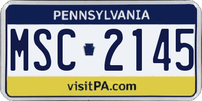 PA license plate MSC2145