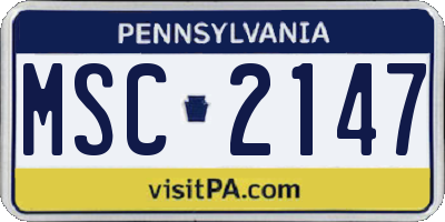 PA license plate MSC2147