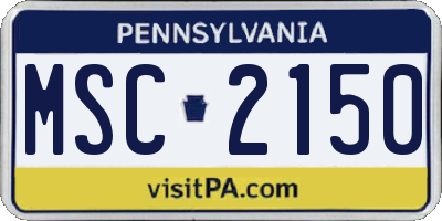 PA license plate MSC2150