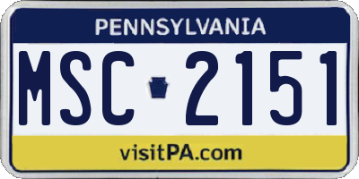 PA license plate MSC2151