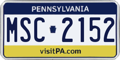 PA license plate MSC2152