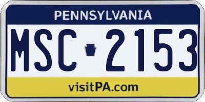 PA license plate MSC2153
