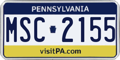 PA license plate MSC2155