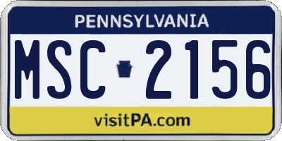 PA license plate MSC2156