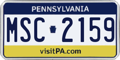 PA license plate MSC2159