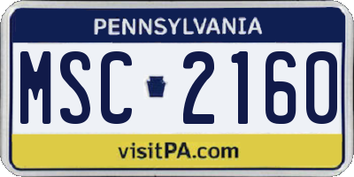 PA license plate MSC2160