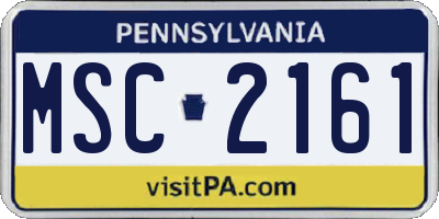 PA license plate MSC2161