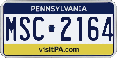 PA license plate MSC2164