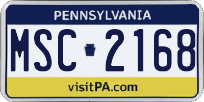 PA license plate MSC2168