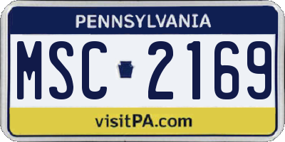 PA license plate MSC2169