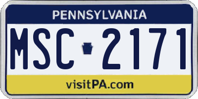 PA license plate MSC2171