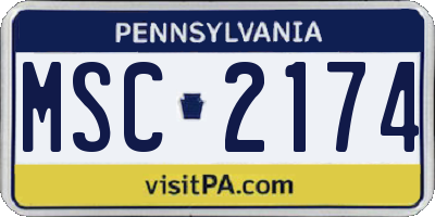 PA license plate MSC2174