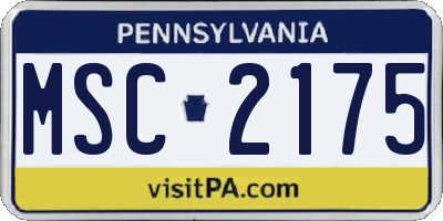 PA license plate MSC2175