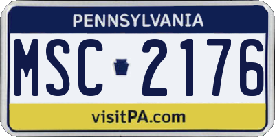 PA license plate MSC2176