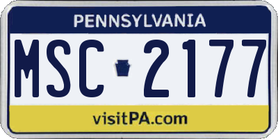 PA license plate MSC2177