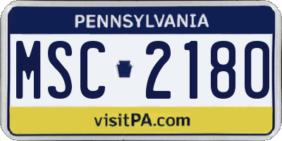 PA license plate MSC2180