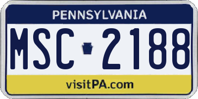 PA license plate MSC2188