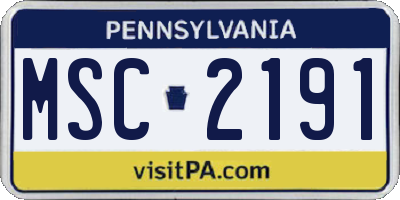 PA license plate MSC2191