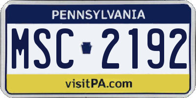PA license plate MSC2192