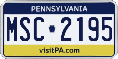 PA license plate MSC2195