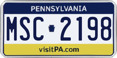 PA license plate MSC2198