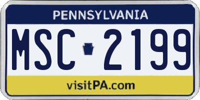 PA license plate MSC2199