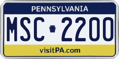 PA license plate MSC2200