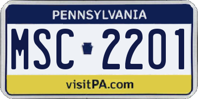 PA license plate MSC2201