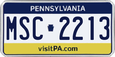 PA license plate MSC2213