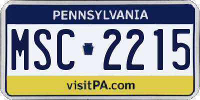 PA license plate MSC2215
