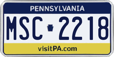 PA license plate MSC2218