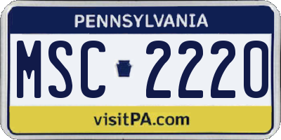 PA license plate MSC2220