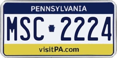 PA license plate MSC2224