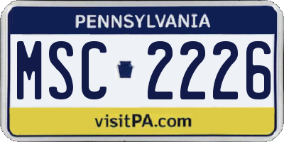 PA license plate MSC2226