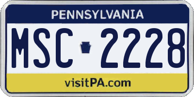 PA license plate MSC2228