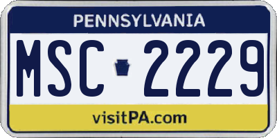 PA license plate MSC2229