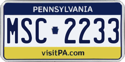 PA license plate MSC2233