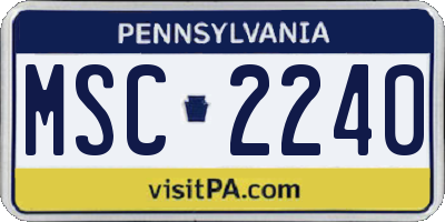 PA license plate MSC2240