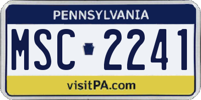 PA license plate MSC2241