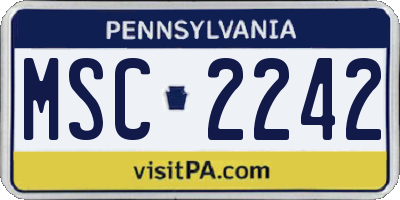 PA license plate MSC2242