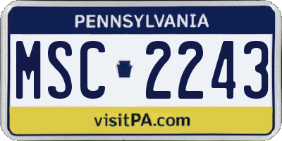 PA license plate MSC2243