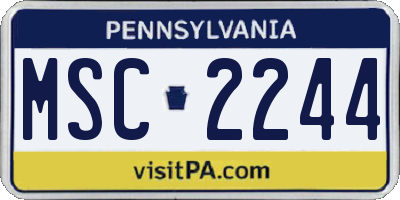 PA license plate MSC2244