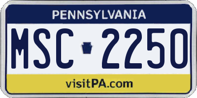 PA license plate MSC2250