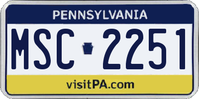 PA license plate MSC2251