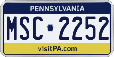 PA license plate MSC2252
