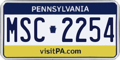 PA license plate MSC2254
