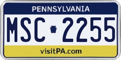 PA license plate MSC2255