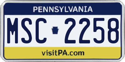 PA license plate MSC2258