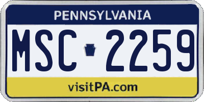 PA license plate MSC2259