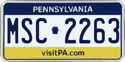 PA license plate MSC2263